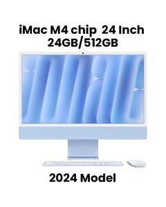 Apple 24-inch iMac with Retina 4.5K display: Apple M4 chip with 10‑core CPU and 10‑core GPU, 24GB, 512GB SSD - Blue |MD2T4AB/A