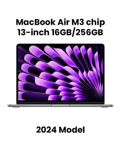 Apple 13-inch MacBook Air: Apple M3 chip with 8-core CPU and 8-core GPU, 16GB, 256GB SSD - Space Grey |MC8G4ZS/A