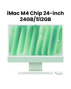 Apple 24-inch iMac with Retina 4.5K display: Apple M4 chip with 10‑core CPU and 10‑core GPU, 24GB, 512GB SSD - Green |MD2Q4AB/A