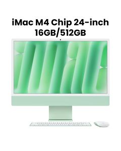 Apple 24-inch iMac with Retina 4.5K display: Apple M4 chip with 10‑core CPU and 10‑core GPU, 16GB, 512GB SSD - Green |MWV03ZS/A
