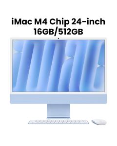 Apple 24-inch iMac with Retina 4.5K display: Apple M4 chip with 10‑core CPU and 10‑core GPU, 16GB, 512GB SSD - Blue |MWV33ZS/A