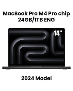 Apple 14-inch MacBook Pro: Apple M4 Pro chip with 14-core CPU and 20-core GPU, 24GB, 1TB SSD (2024) - Space Black | MX2J3ZS/A