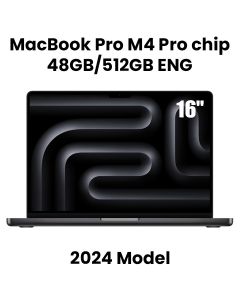 Apple 16-inch MacBook Pro: Apple M4 Pro chip with 14‑core CPU and 20‑core GPU, 48GB, 512GB SSD - Space Black |MX2Y3ZS/A